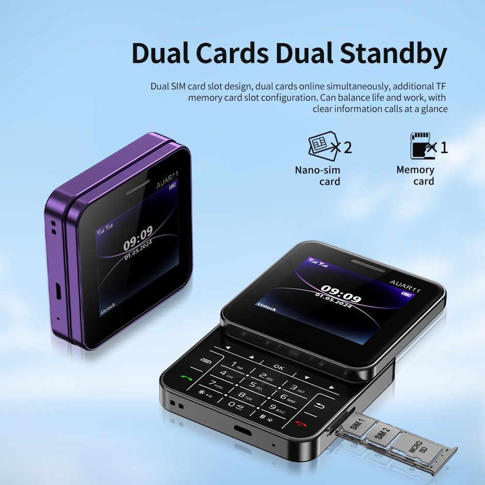 AUAR11 Dual SIM Standby Rotating 2G Phone with 2.4 inch Color Screen