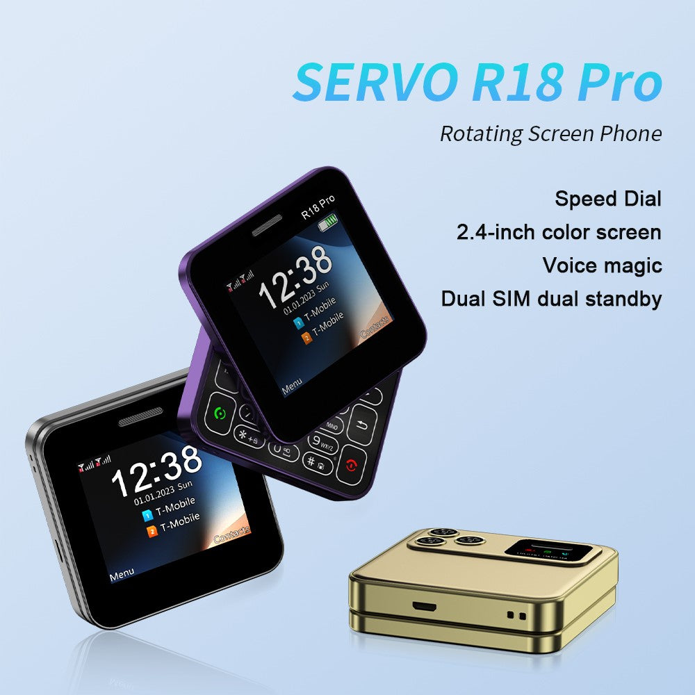 R18 Pro Dual SIM Standby Rotating 2G Phone with 2.4 inch Color Screen