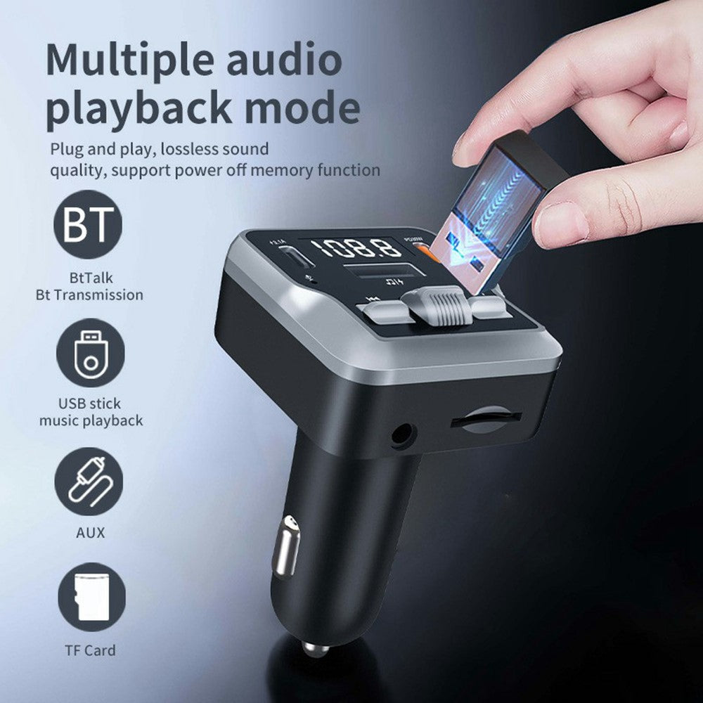 C64 Bluetooth-kompatibel 5.3 Biladapter PD 30W Biloplader Håndfri Opkald Audio Modtager MP3 Musikafspiller