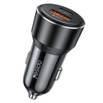 YESIDO Y64 50W USB+Type-C Dobbeltport Biloplader Hurtigopladende Cigartænderadapter