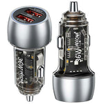 WEKOME WP-C55 Car Charger 36W Dual USB Fast Charging Aluminum Alloy Transparent Adapter