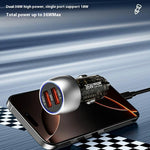 WEKOME WP-C55 Car Charger 36W Dual USB Fast Charging Aluminum Alloy Transparent Adapter