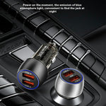 WEKOME WP-C55 Car Charger 36W Dual USB Fast Charging Aluminum Alloy Transparent Adapter