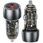 WEKOME WP-C55 Car Charger 36W Dual USB Fast Charging Aluminum Alloy Transparent Adapter