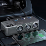 PD 35W Fast Charging Car Charger 3 in 1 Cigarette Lighter Adapter 120W 5 USB Ports for Multiple Devices