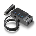 PD 35W Fast Charging Car Charger 3 in 1 Cigarette Lighter Adapter 120W 5 USB Ports for Multiple Devices