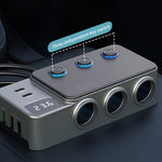 PD 35W Fast Charging Car Charger 3 in 1 Cigarette Lighter Adapter 120W 5 USB Ports for Multiple Devices
