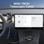 YESIDO Y71 125W Hurtigopladende USB A + Type C Biloplader med Udtrækkeligt Kabel og iP Adapter