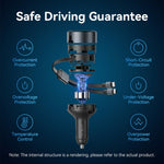 VENTION FFOB0 PD 30W Fast Charging Car Charger with Built In Type C  /  iP Cables for 12V-24V Vehicle