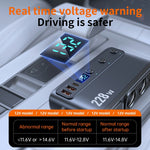 C35L 3 in 1 Cigarette Lighter Adapter Voltage Display 228W Fast Charging Car Charger with Retractable Cable
