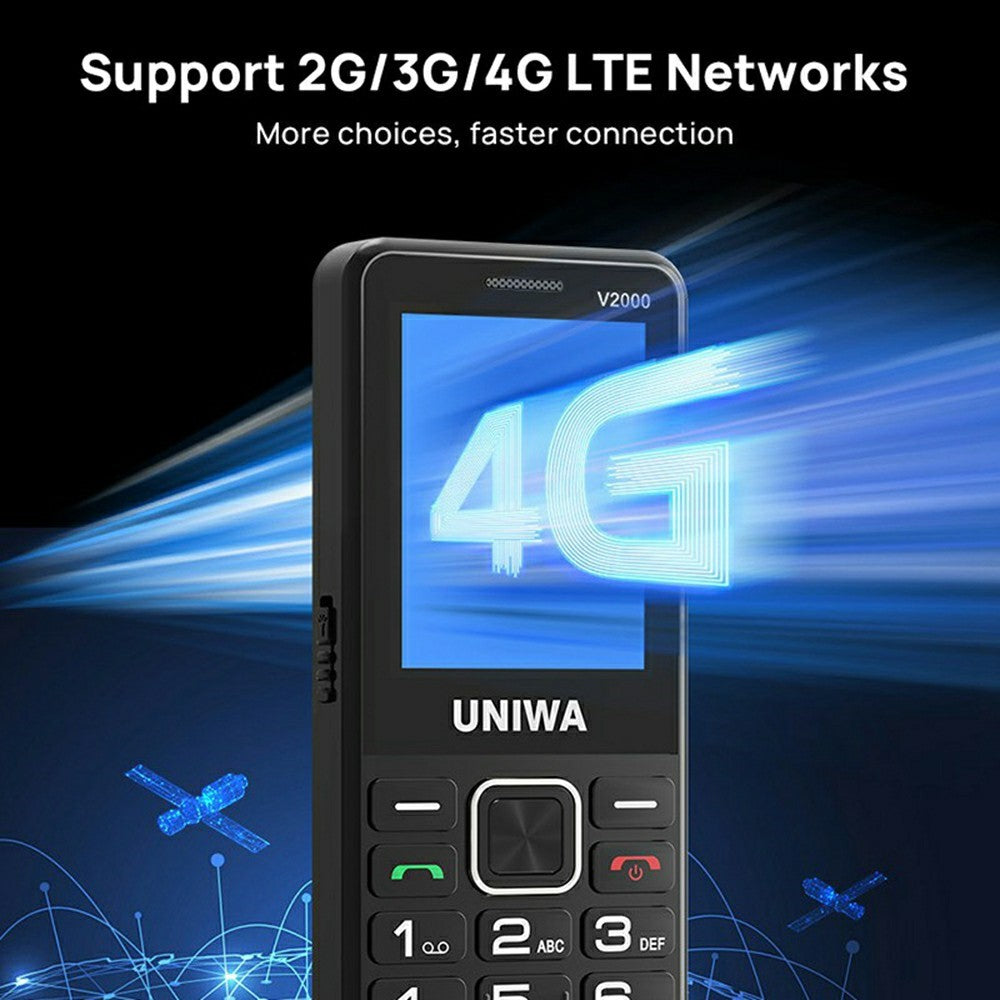 UNIWA V2000 2.4 Inch 4G Bar Phone Dual SIM Dual Standby Feature Phone