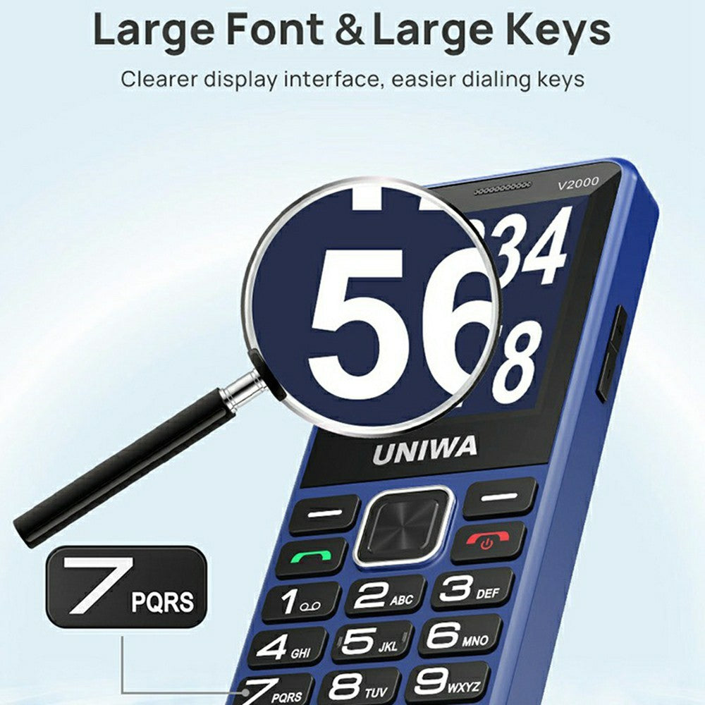 UNIWA V2000 2.4 Inch 4G Bar Phone Dual SIM Dual Standby Feature Phone