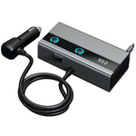 GE06 Voltage Display 120W Car Cigarette Lighter Splitter Adapter with PD 65W Fast Charging Retractable Cable