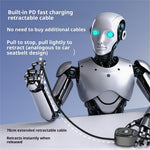GE10 Voltage Display Car Charger with Retractable Cable PD 65W Fast Charging Adapter Temperature Control Protection