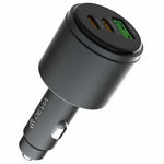DEVIA EA508 Extreme Speed Series USB-A + dobbelt Type-C oplader 116W metal biloplader