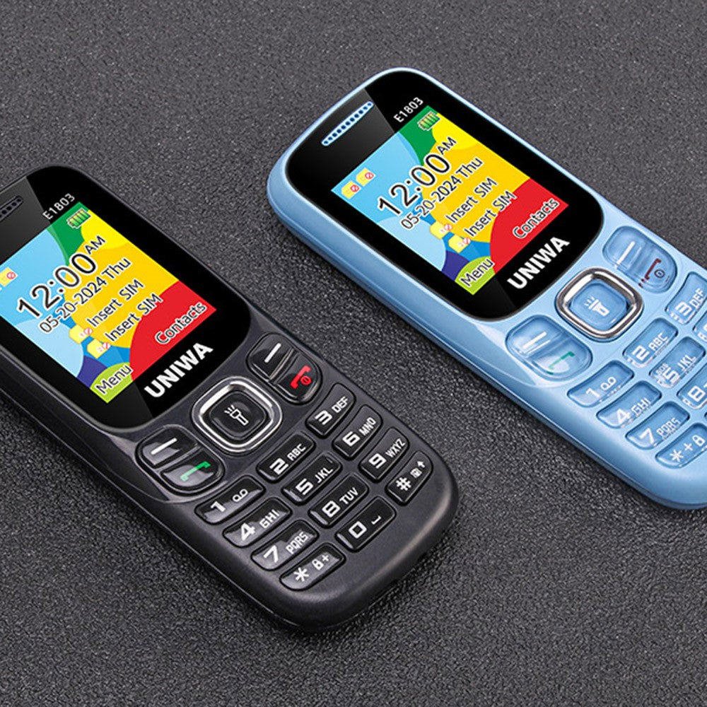 UNIWA E1803 Dual SIM Dual Standby 2G Feature Phone Physical Keypad LED Flashlight Camera Phone