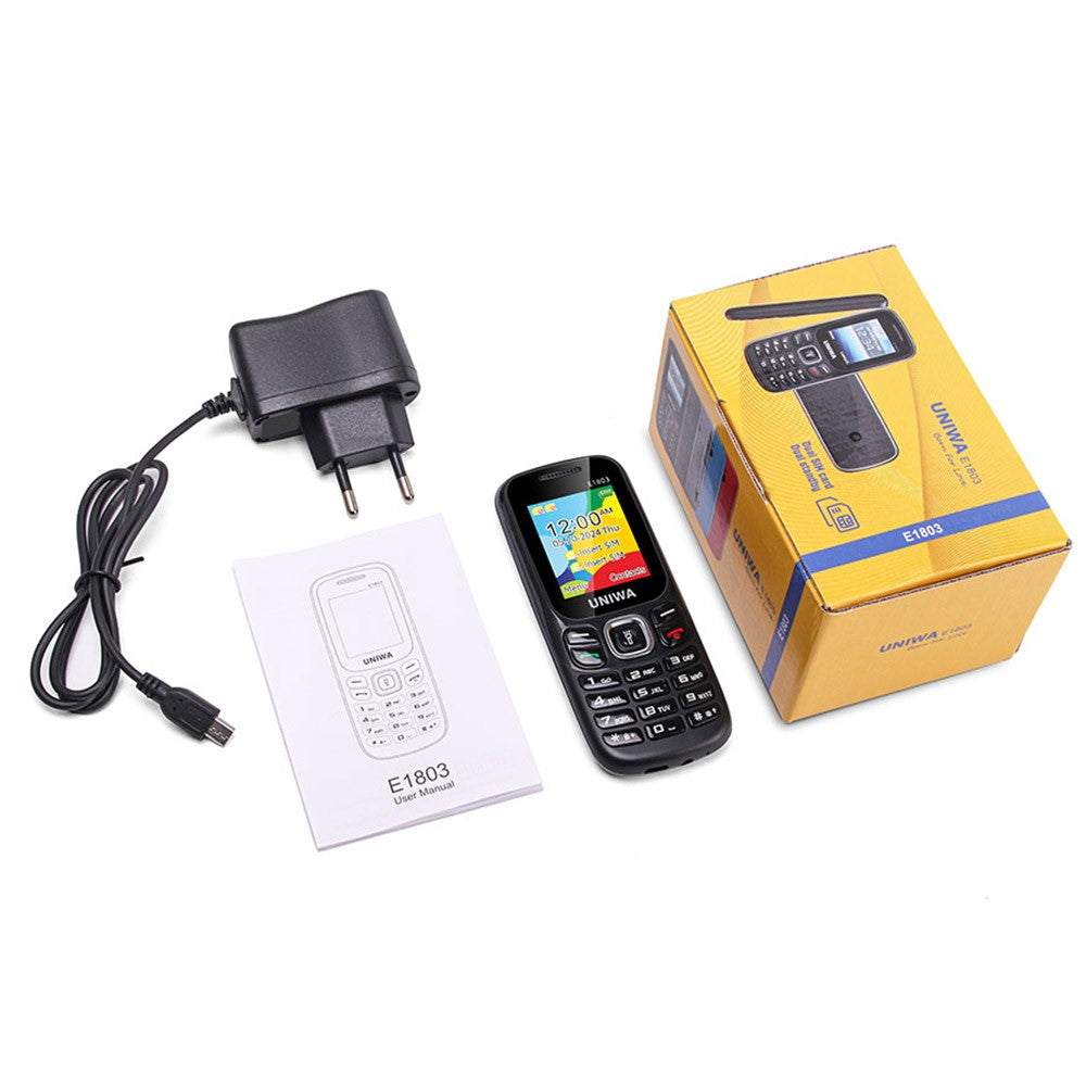 UNIWA E1803 Dual SIM Dual Standby 2G Feature Phone Physical Keypad LED Flashlight Camera Phone
