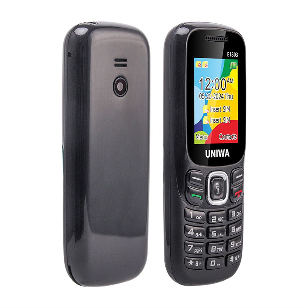 UNIWA E1803 Dual SIM Dual Standby 2G Feature Phone Physical Keypad LED Flashlight Camera Phone