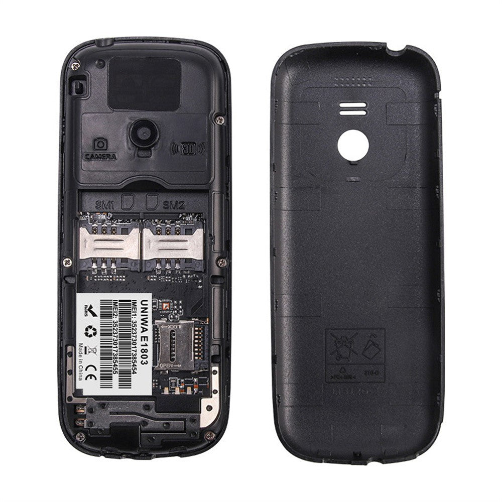 UNIWA E1803 Dual SIM Dual Standby 2G Feature Phone Physical Keypad LED Flashlight Camera Phone