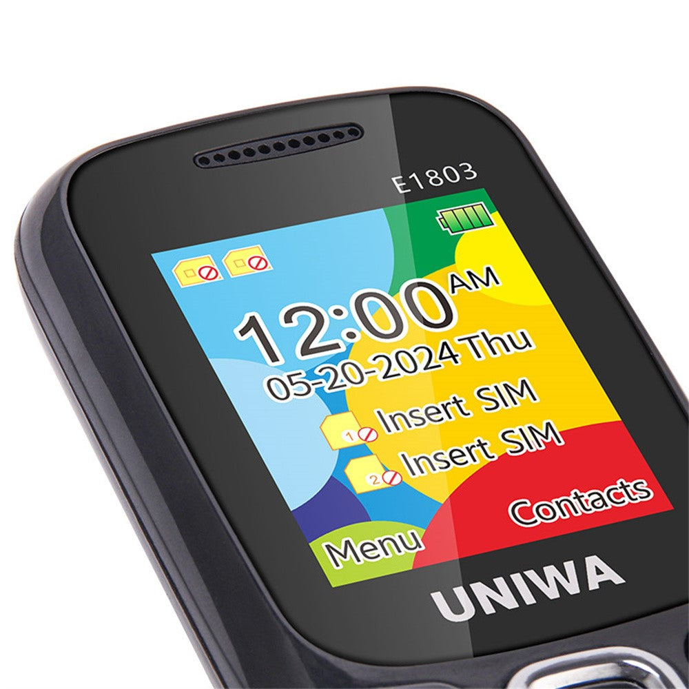 UNIWA E1803 Dual SIM Dual Standby 2G Feature Phone Physical Keypad LED Flashlight Camera Phone