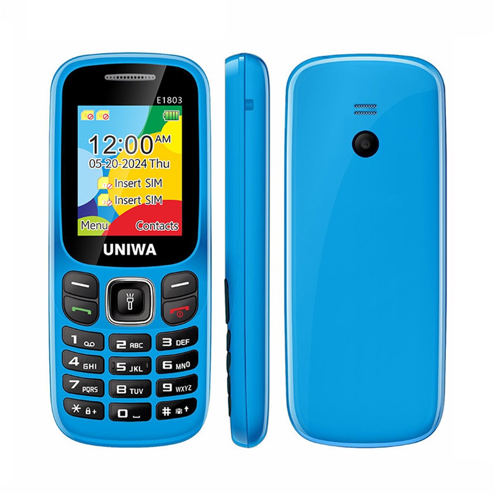 UNIWA E1803 Dual SIM Dual Standby 2G Feature Phone Physical Keypad LED Flashlight Camera Phone