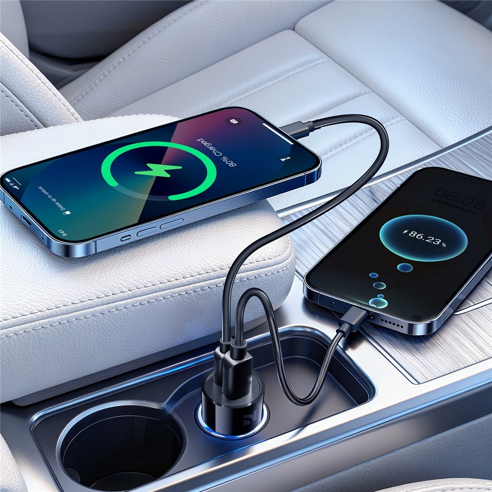 NCC CC-0401 USB-A + Type-C Dual Port Car Charger PD 20W Fast Charger for SUV Truck