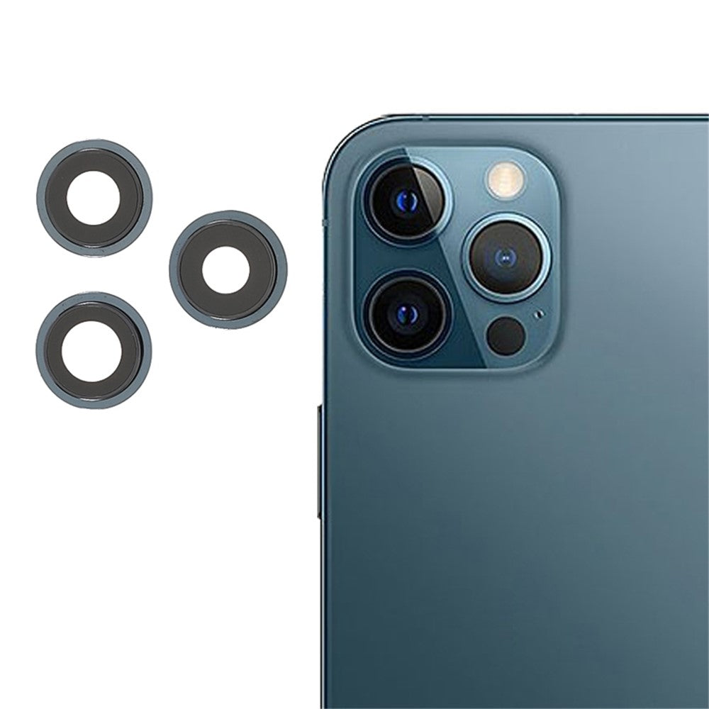 OEM Back Rear Camera Lens Ring Cover with Glass Lens Replacement for iPhone 12 Pro Max 6.7 inch