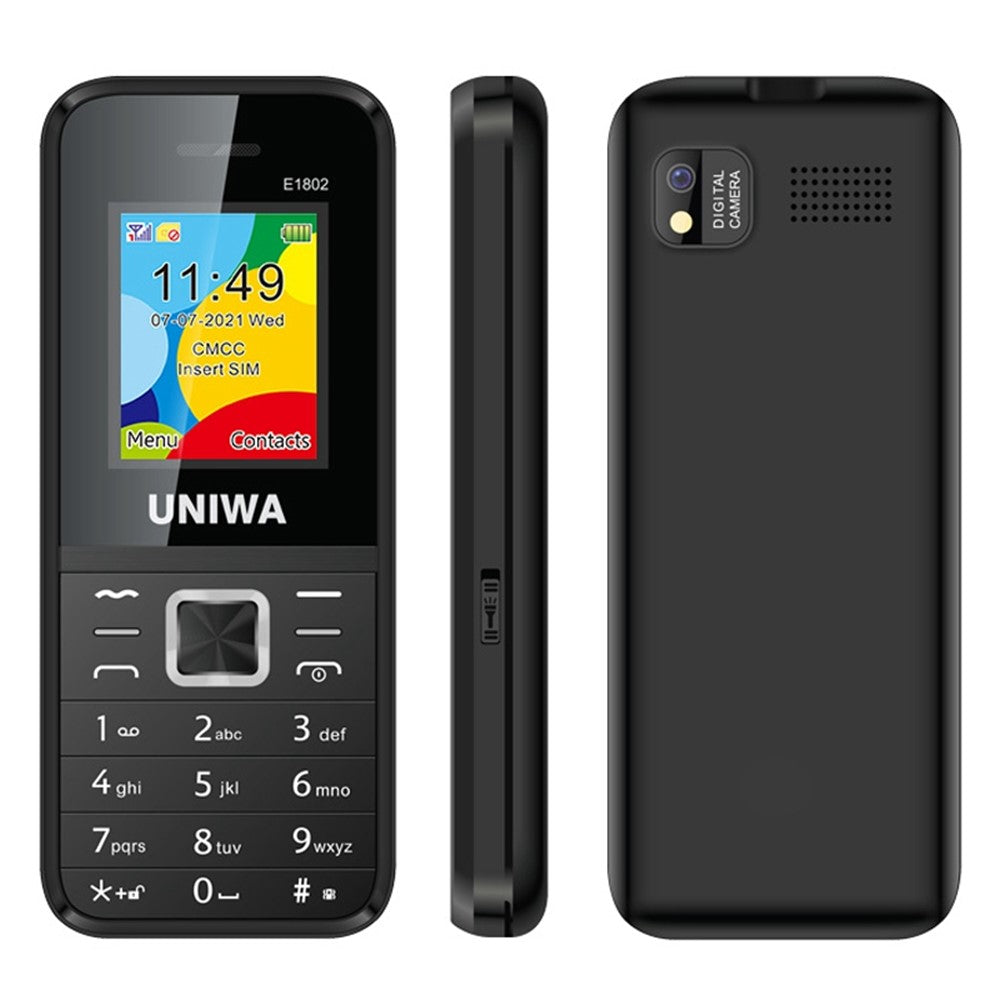 UNIWA E1802 2G Bar Phone 1800mAh Battery Function Cell Phone for Seniors and Kids
