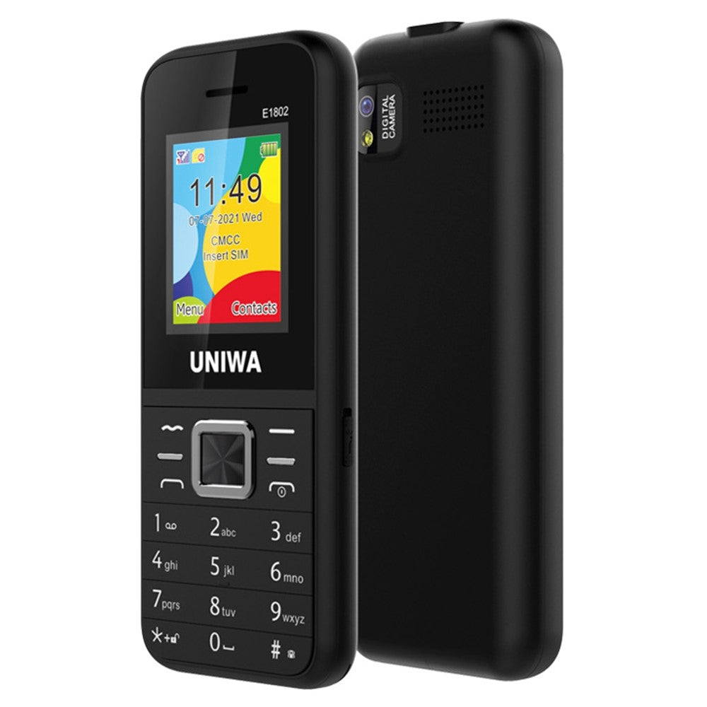 UNIWA E1802 2G Bar Phone 1800mAh Battery Function Cell Phone for Seniors and Kids