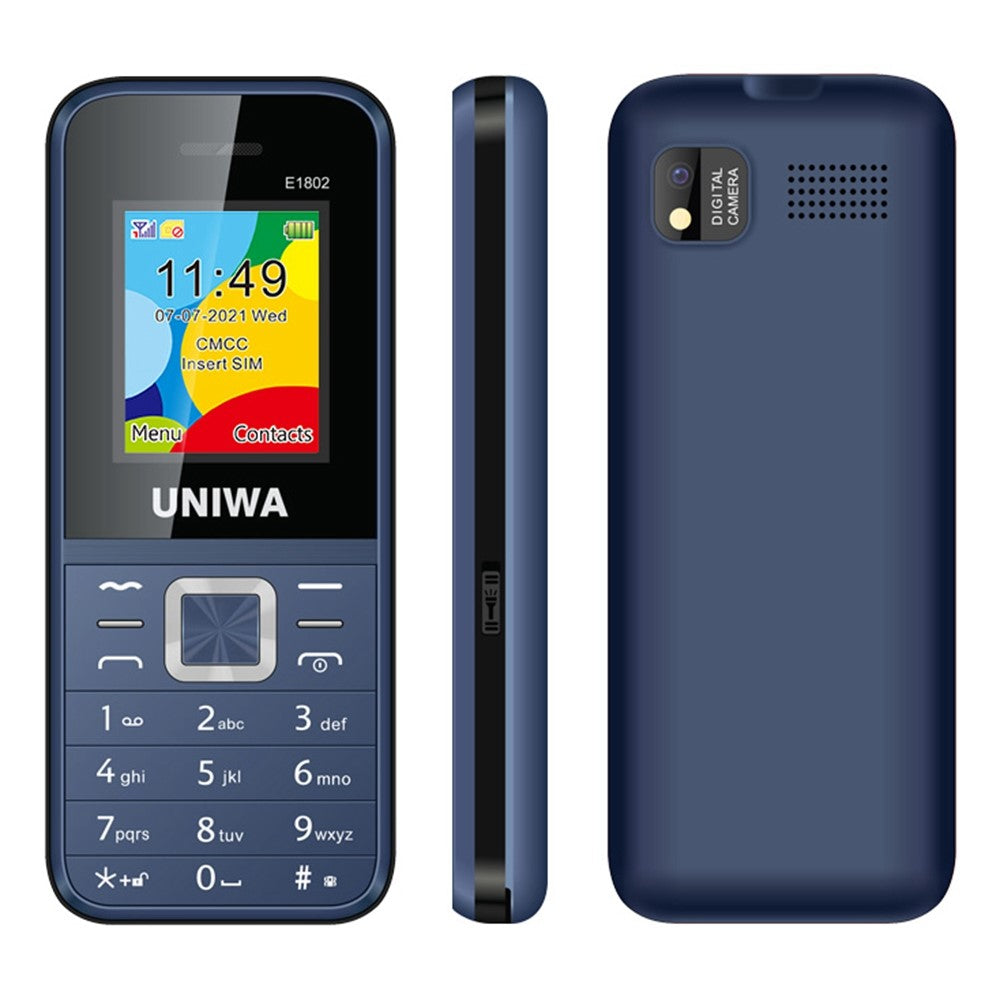 UNIWA E1802 2G Bar Phone 1800mAh Battery Function Cell Phone for Seniors and Kids