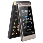 YEEMI G10-C Dual SIM 2.8/2.4 inch Dual Screen Flip Phone 1800mAh Battery 2G Cellphone with Rear Camera