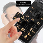 YEEMI G10-C Dual SIM 2.8/2.4 inch Dual Screen Flip Phone 1800mAh Battery 2G Cellphone with Rear Camera