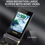 YEEMI G10-C Dual SIM 2.8/2.4 inch Dual Screen Flip Phone 1800mAh Battery 2G Cellphone with Rear Camera