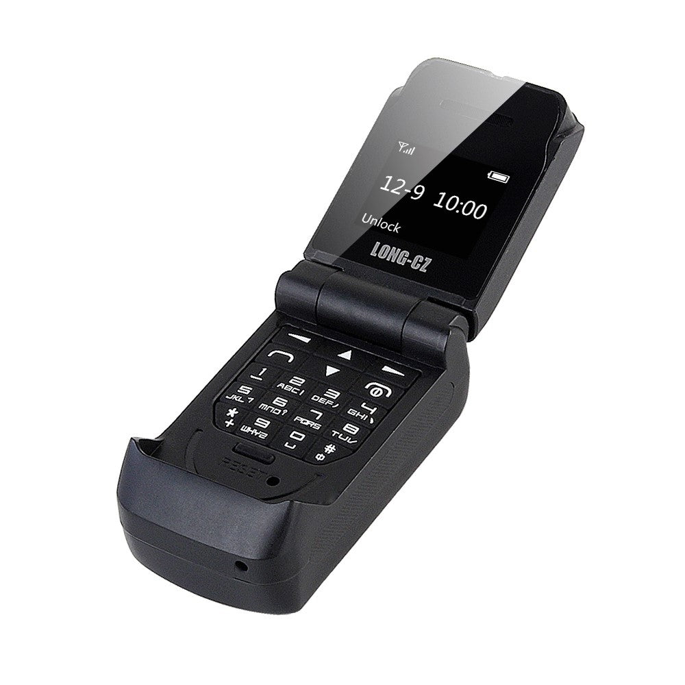 LONG-CZ J9 Flip Mobile Phone Bluetooth-compatible Dial Small Phone Supports 2G Network GSM 850 / 900 / 1800 / 1900MHz