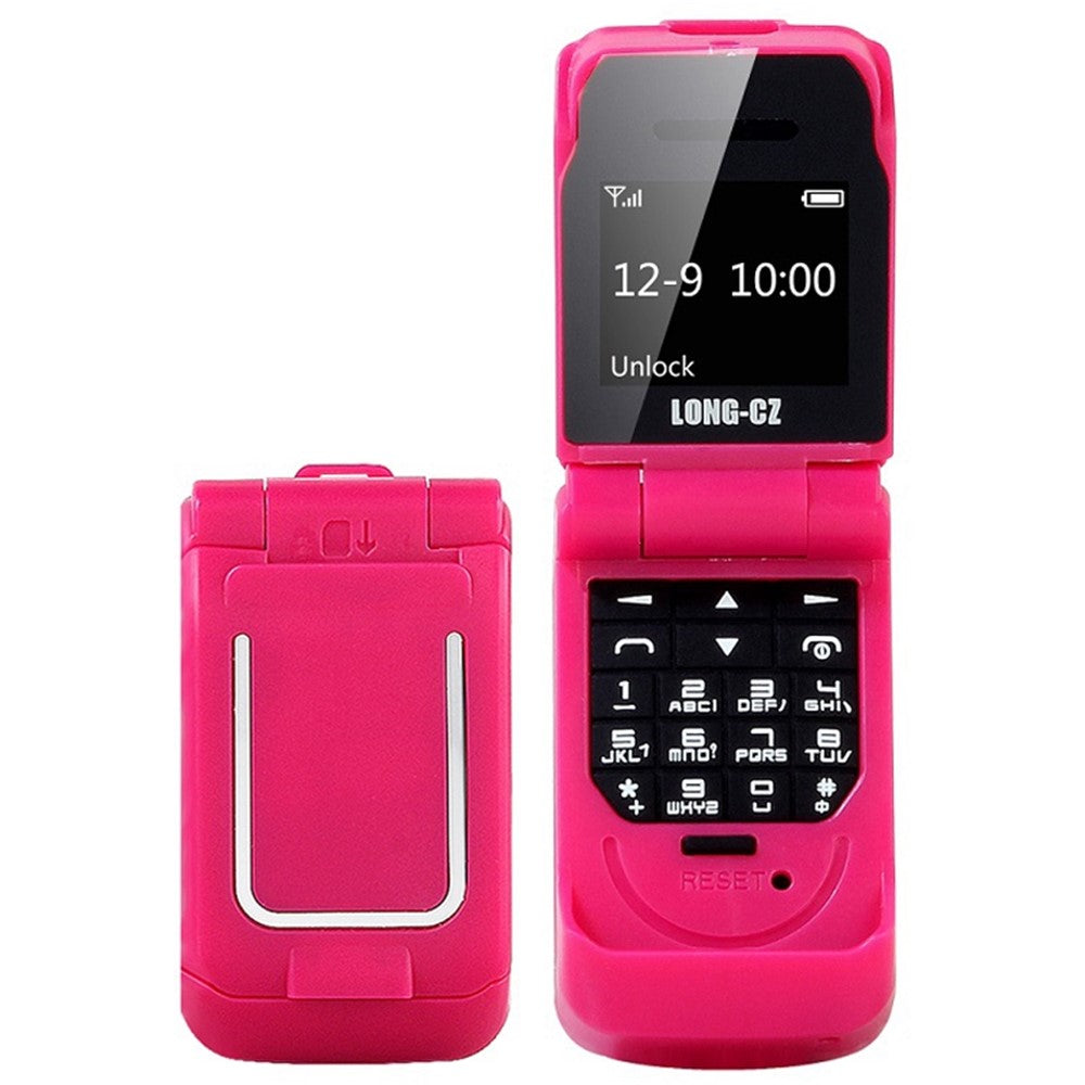 LONG-CZ J9 Flip Mobile Phone Bluetooth-compatible Dial Small Phone Supports 2G Network GSM 850 / 900 / 1800 / 1900MHz