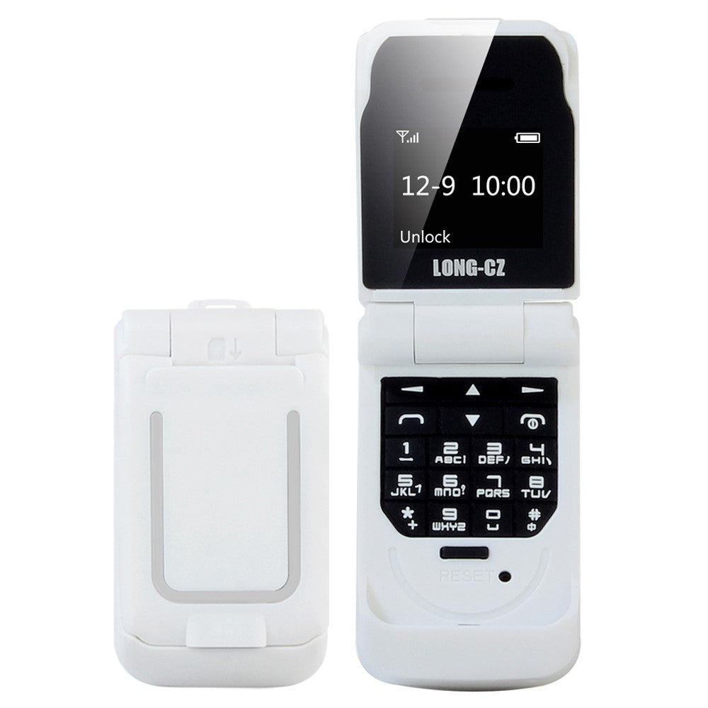 LONG-CZ J9 Flip Mobile Phone Bluetooth-compatible Dial Small Phone Supports 2G Network GSM 850 / 900 / 1800 / 1900MHz