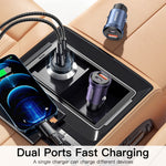 ESSAGER 30W Mini Car Charger USB-A + Type-C Dual Port Fast Charger for iPhone 12/13