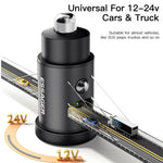 ESSAGER 30W Mini Car Charger USB-A + Type-C Dual Port Fast Charger for iPhone 12/13