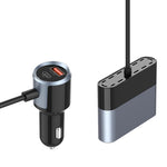 SC03 3 QC3.0 USB+2 Type-C PD Phone Fast Charging Adapter Back Clip Design Extended Car Charger