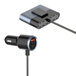SC03 3 QC3.0 USB+2 Type-C PD Phone Fast Charging Adapter Back Clip Design Extended Car Charger