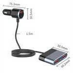 SC03 3 QC3.0 USB+2 Type-C PD Phone Fast Charging Adapter Back Clip Design Extended Car Charger