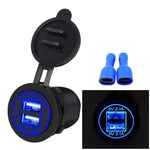 CS-526 USB 2.1A Oplader Dobbelt USB-port Biloplader med Dobbelt LED-ringlys
