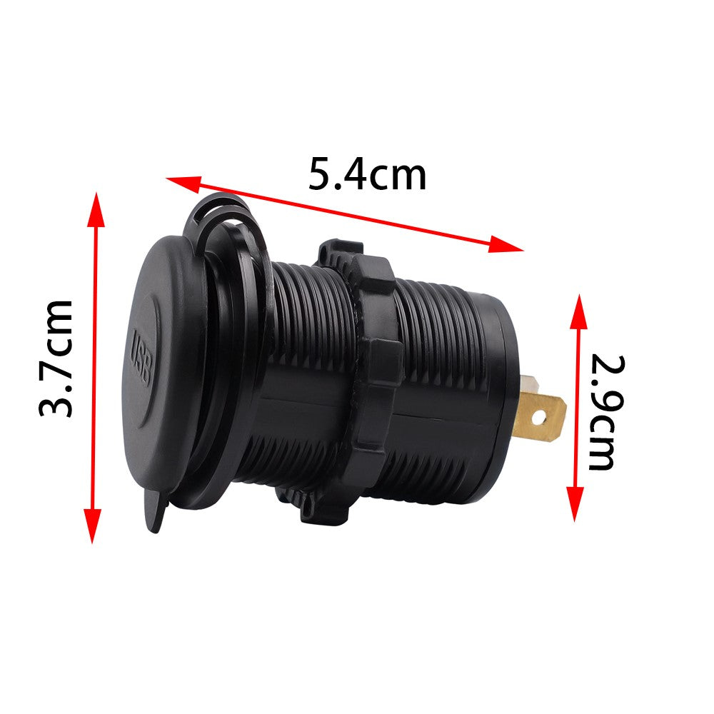 CS-526 USB 2.1A Oplader Dobbelt USB-port Biloplader med Dobbelt LED-ringlys