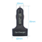 4 in 1 Car Charger Dual USB Port with Digital Display Voltage / Temperature / Current Meter Tester Adapter
