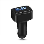 4 in 1 Car Charger Dual USB Port with Digital Display Voltage / Temperature / Current Meter Tester Adapter