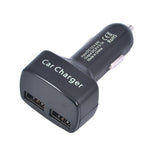 4 in 1 Car Charger Dual USB Port with Digital Display Voltage / Temperature / Current Meter Tester Adapter