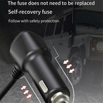 GC01 3 USB + 1 Type-C + 1 PD Port Car Charger 3 Cigarette Lighter Sockets Digital Display Charging Adapter