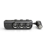 GC01 3 USB + 1 Type-C + 1 PD Port Car Charger 3 Cigarette Lighter Sockets Digital Display Charging Adapter