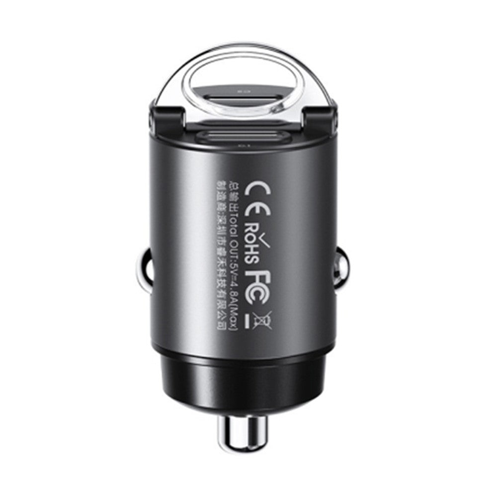 REMAX RCC332 Tanya Pro Series dobbelt Type-C biloplader PD 30W hurtigopladningsadapter med miniringhåndtag