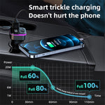CS3 USB+USB-C 66W Car Charger MP3 Player Bluetooth-compatible FM Transmitter Car Charger with 3 Charging Cables